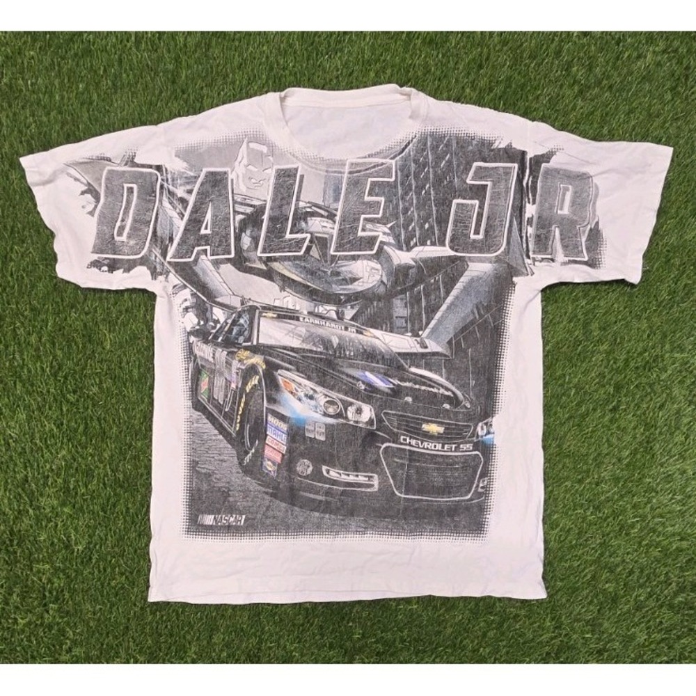 Vtg 2016 Dale Earnhardt Jr #88 Batman v Superman NASCAR Shirt All Over Print XL